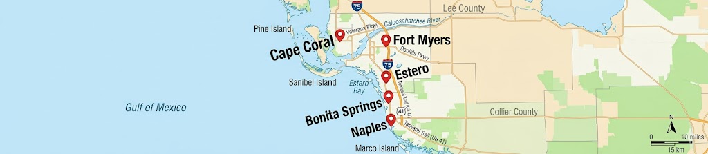 Southwest Florida service area map